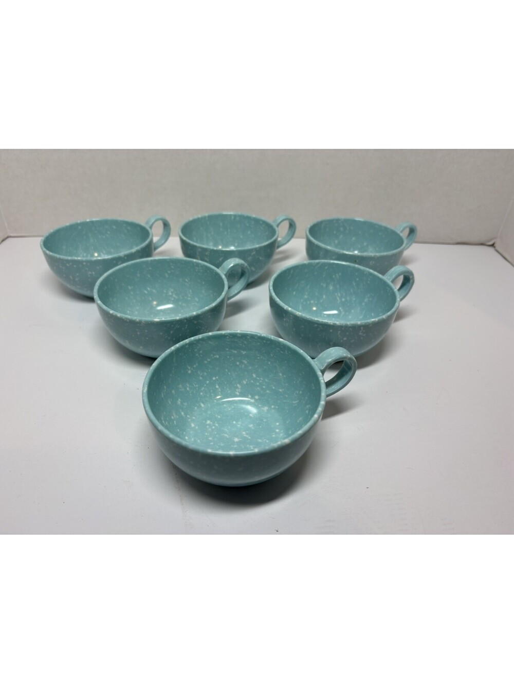 Lot of 6 Vintage Spatterware/Confetti Melamine Cups Coffee Cups